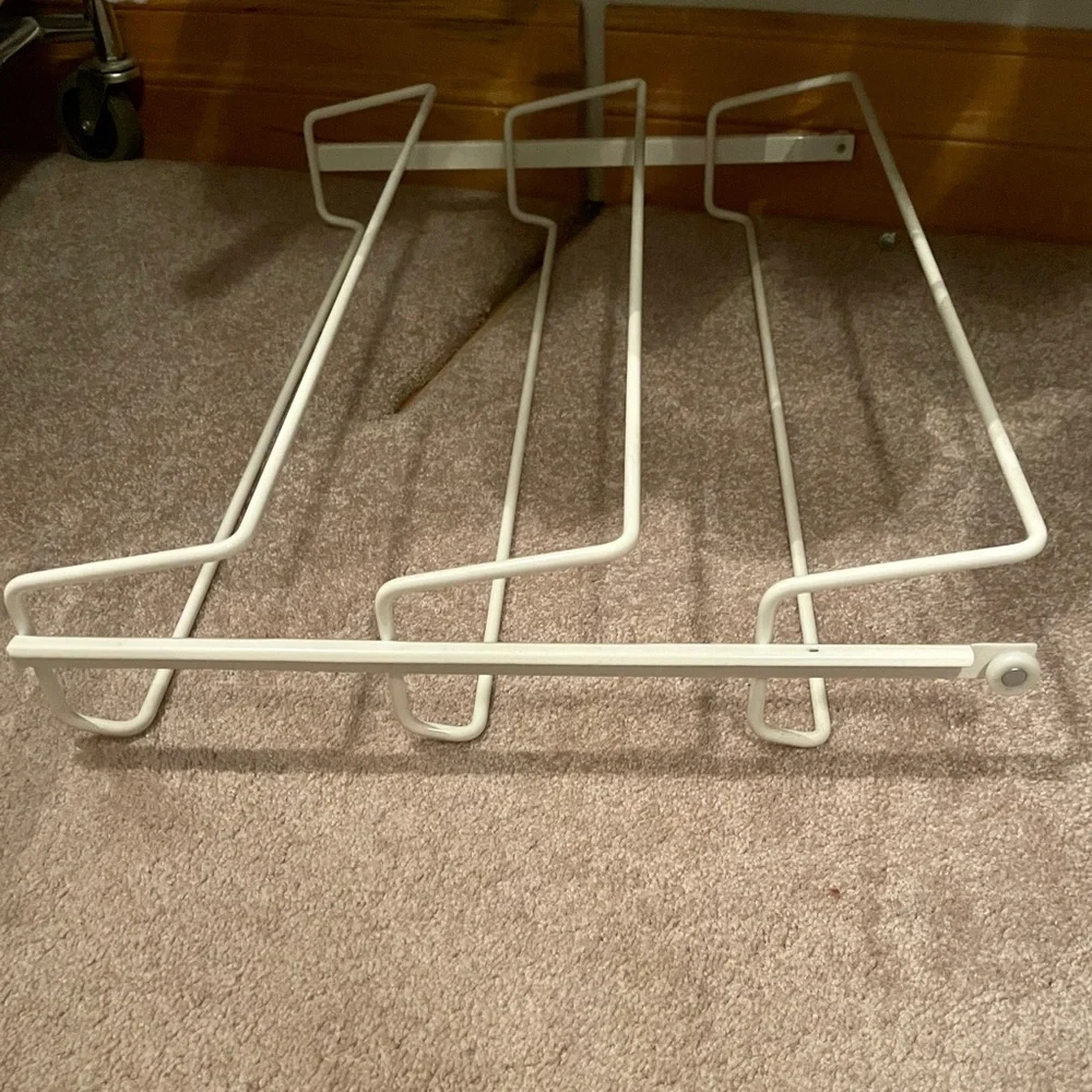 Container Store 2’ ELFA Gliding Shoe Rack White for Heels